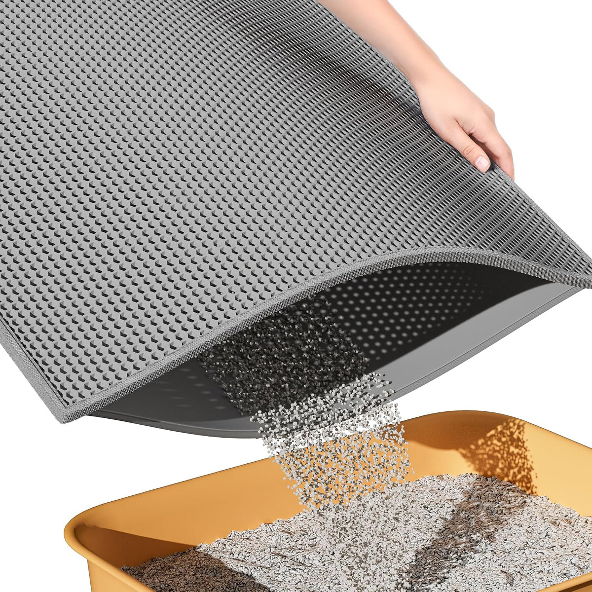 Cat Litter Mat Honeycomb Double Layer Design 24’ ’ X 15’ ’ Black - Petguard