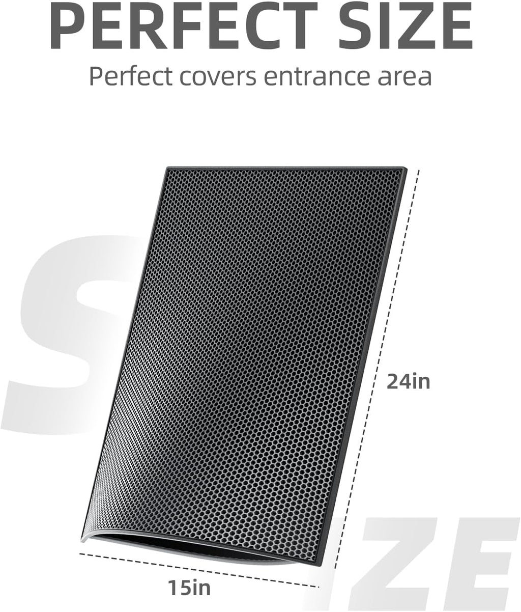 Cat Litter Mat Honeycomb Double Layer Design 24’ ’ X 15’ ’ Black - Petguard