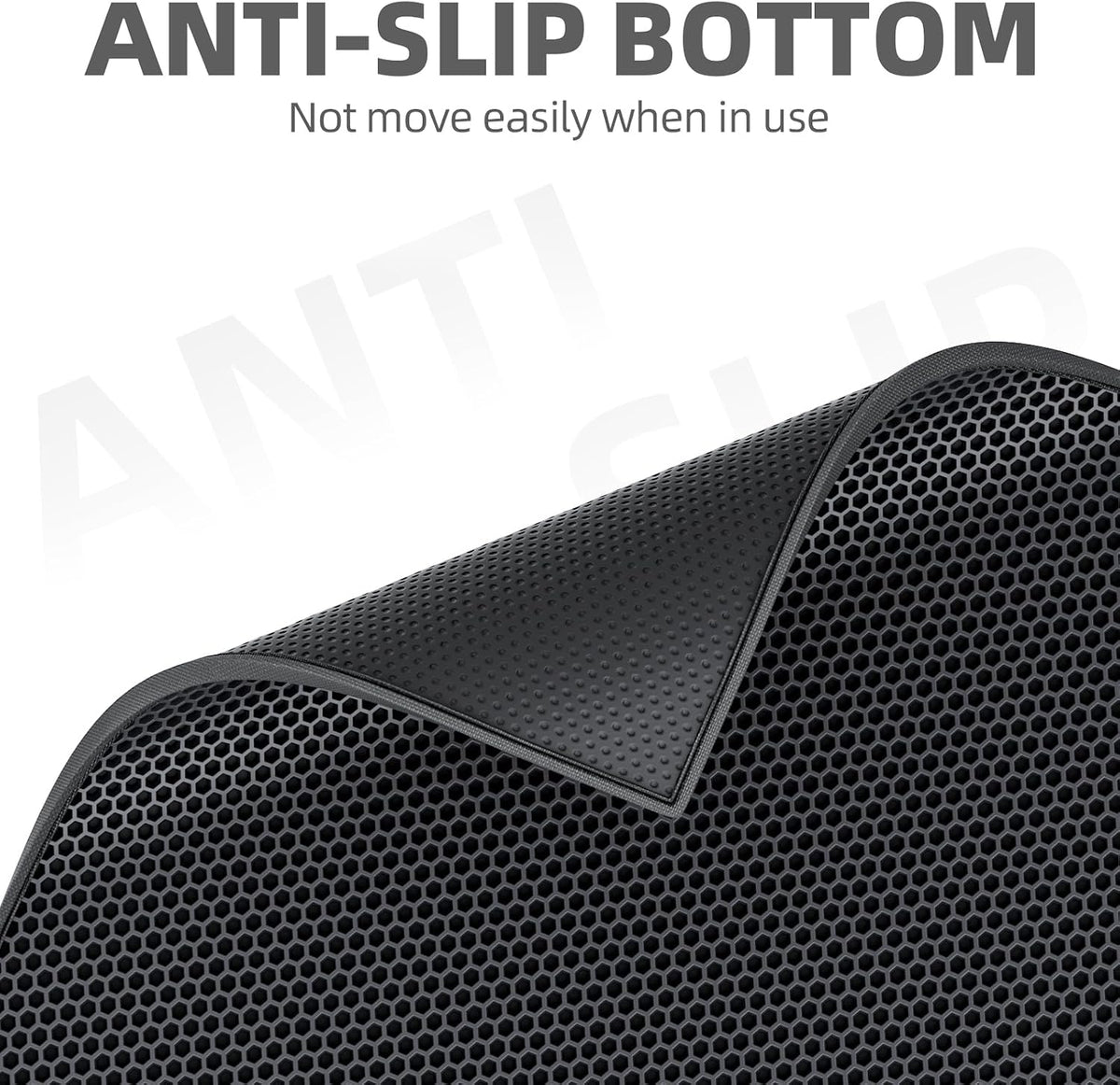 Cat Litter Mat Honeycomb Double Layer Design 24’ ’ X 15’ ’ Black - Petguard