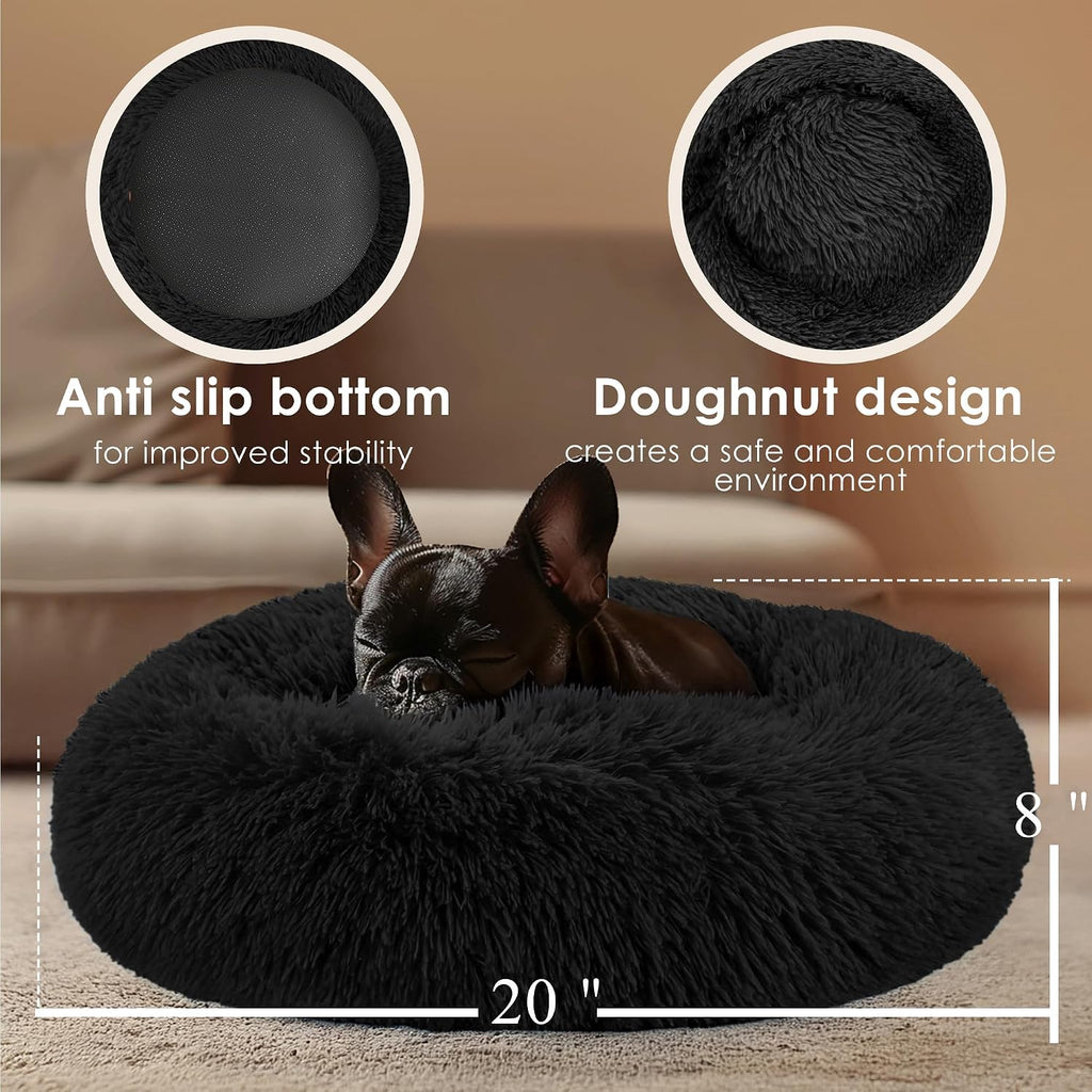 Dog & Cat Bed, 20In Cat Beds for Indoor Cats (Black) - Petguard