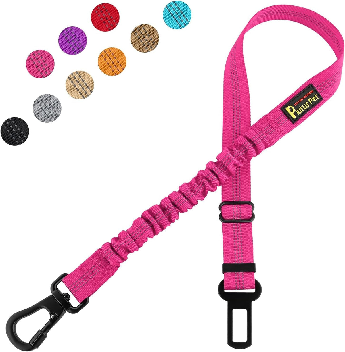 Dog Seat Belt for Car, Adjustable Harness with Elastic Bungee - Petguard