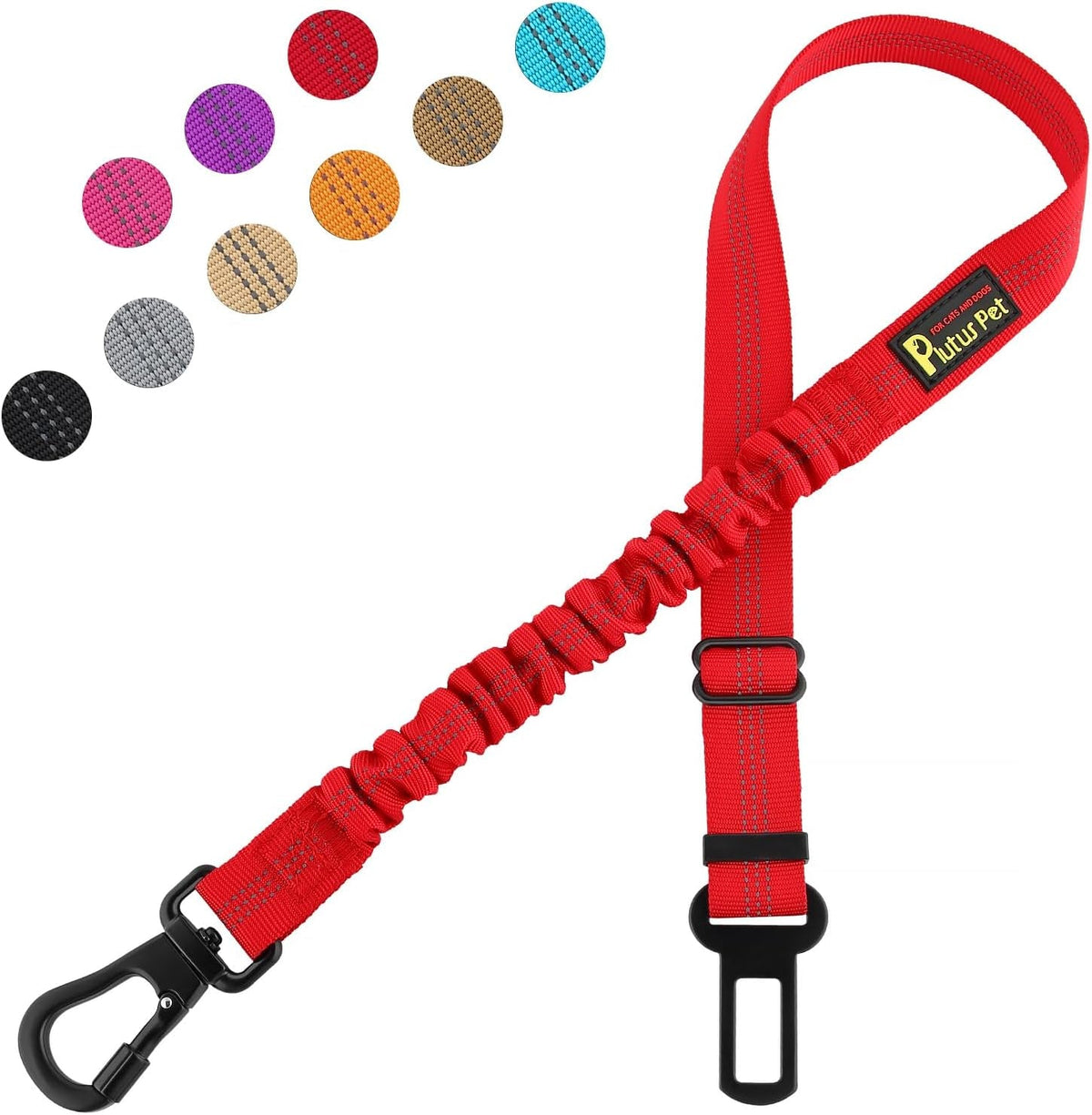 Dog Seat Belt for Car, Adjustable Harness with Elastic Bungee - Petguard
