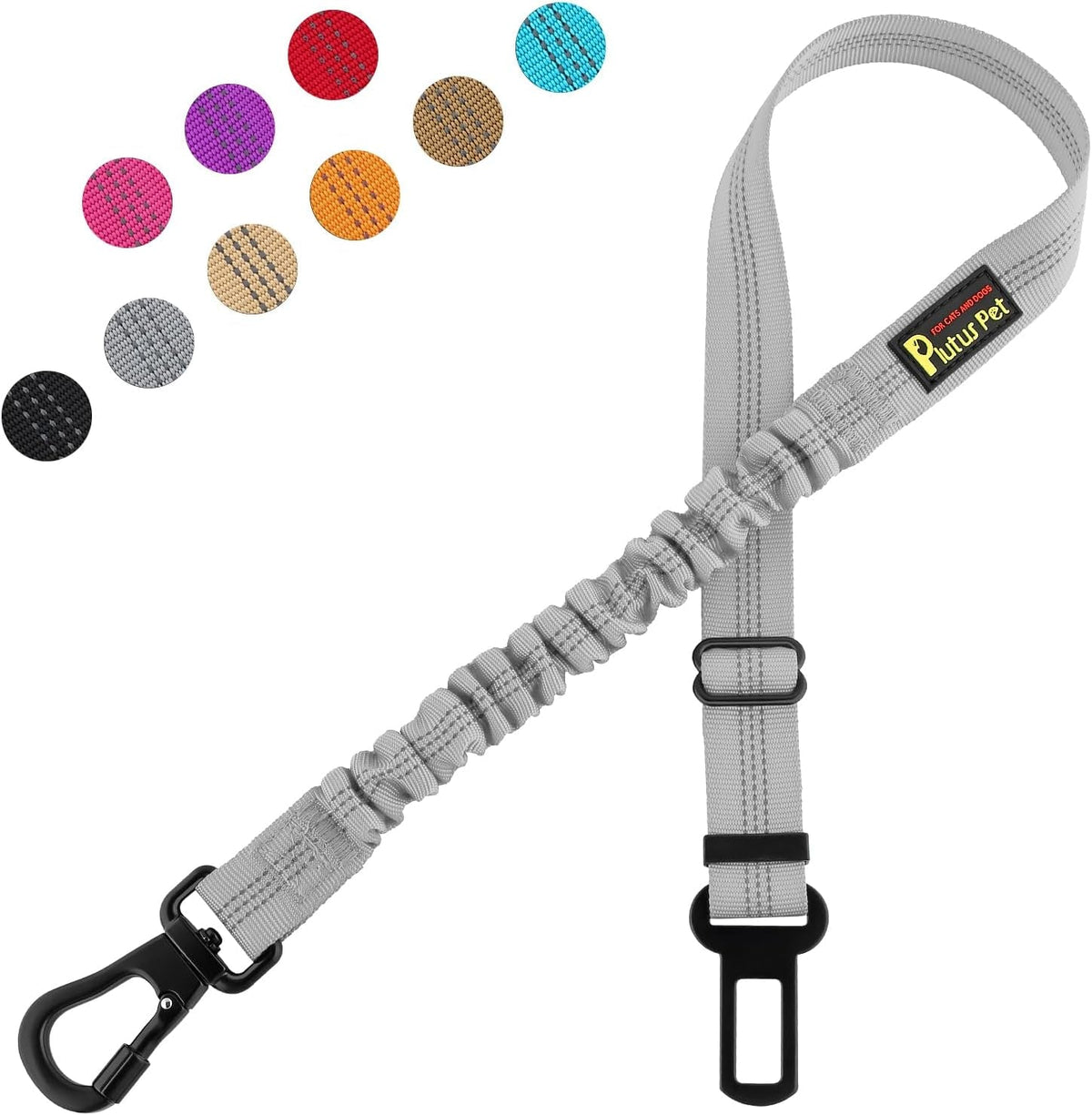 Dog Seat Belt for Car, Adjustable Harness with Elastic Bungee - Petguard