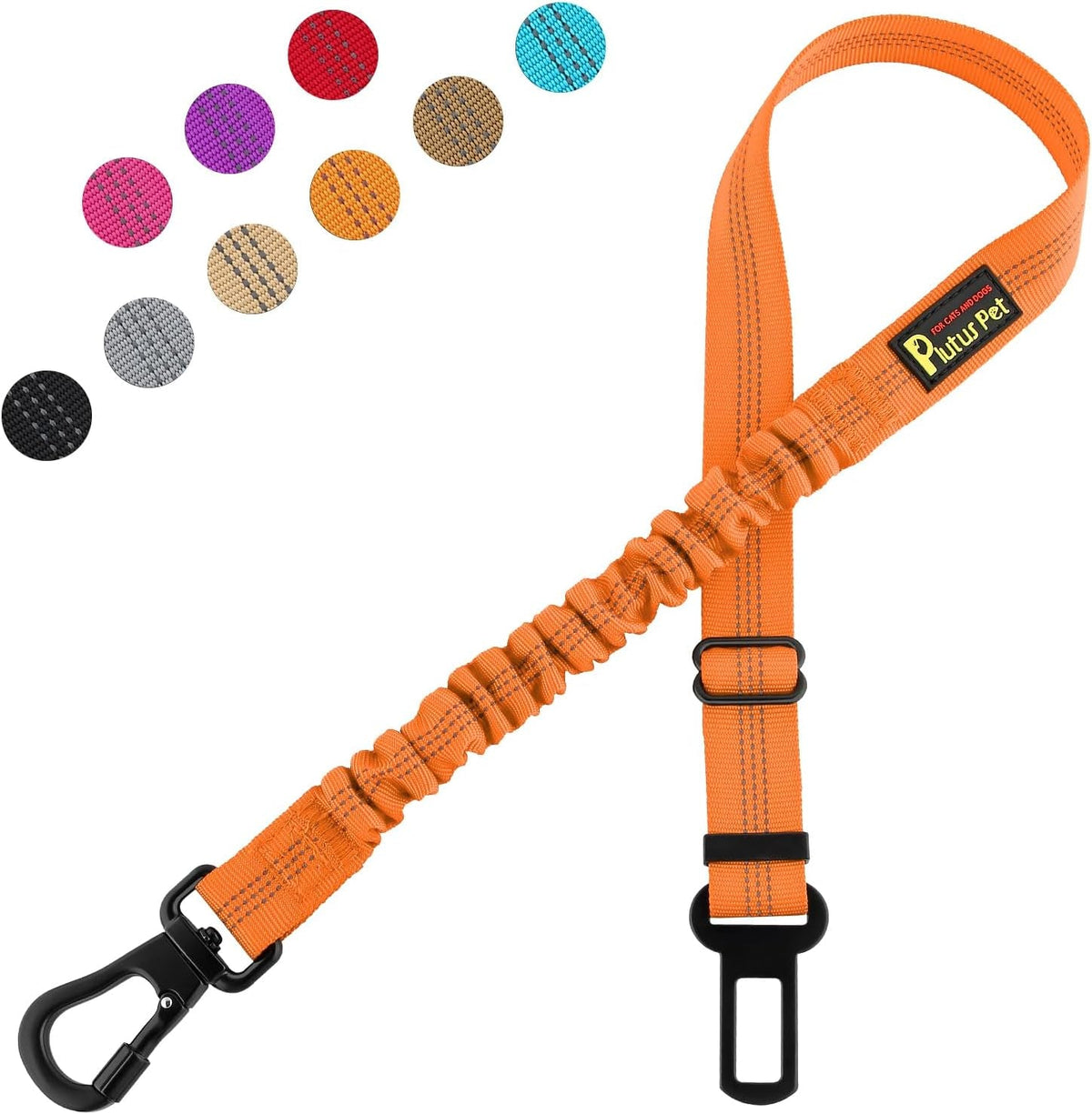 Dog Seat Belt for Car, Adjustable Harness with Elastic Bungee - Petguard