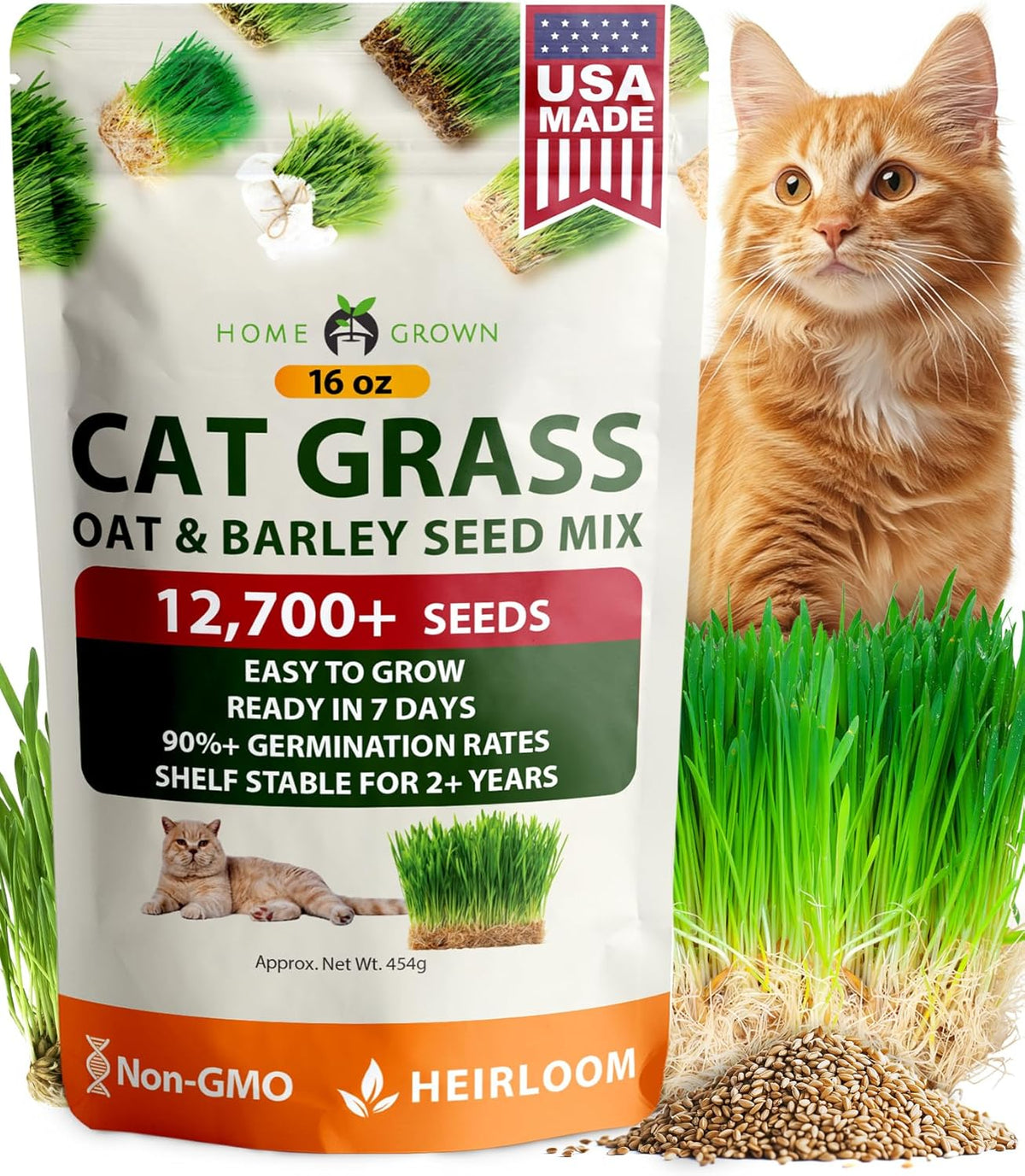Indoor Cat Grass Refill 3,200+ Seeds Cat Grass Kit Replacement - Petguard