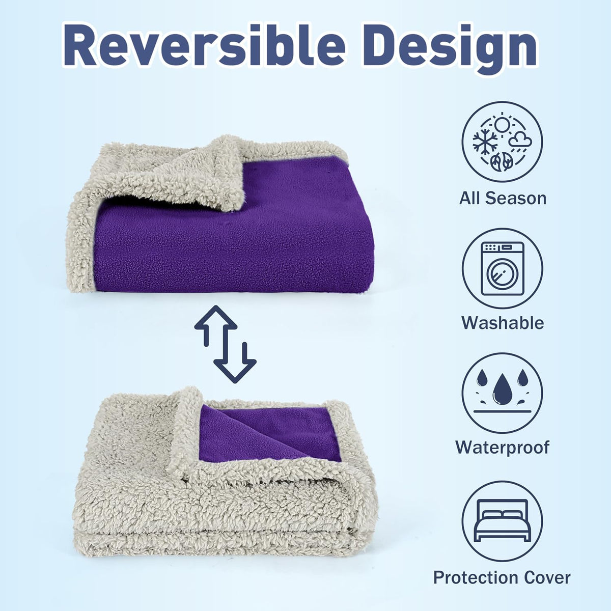 Waterproof Pet Blanket, Reversible Throw for Dogs and Cats - Petguard